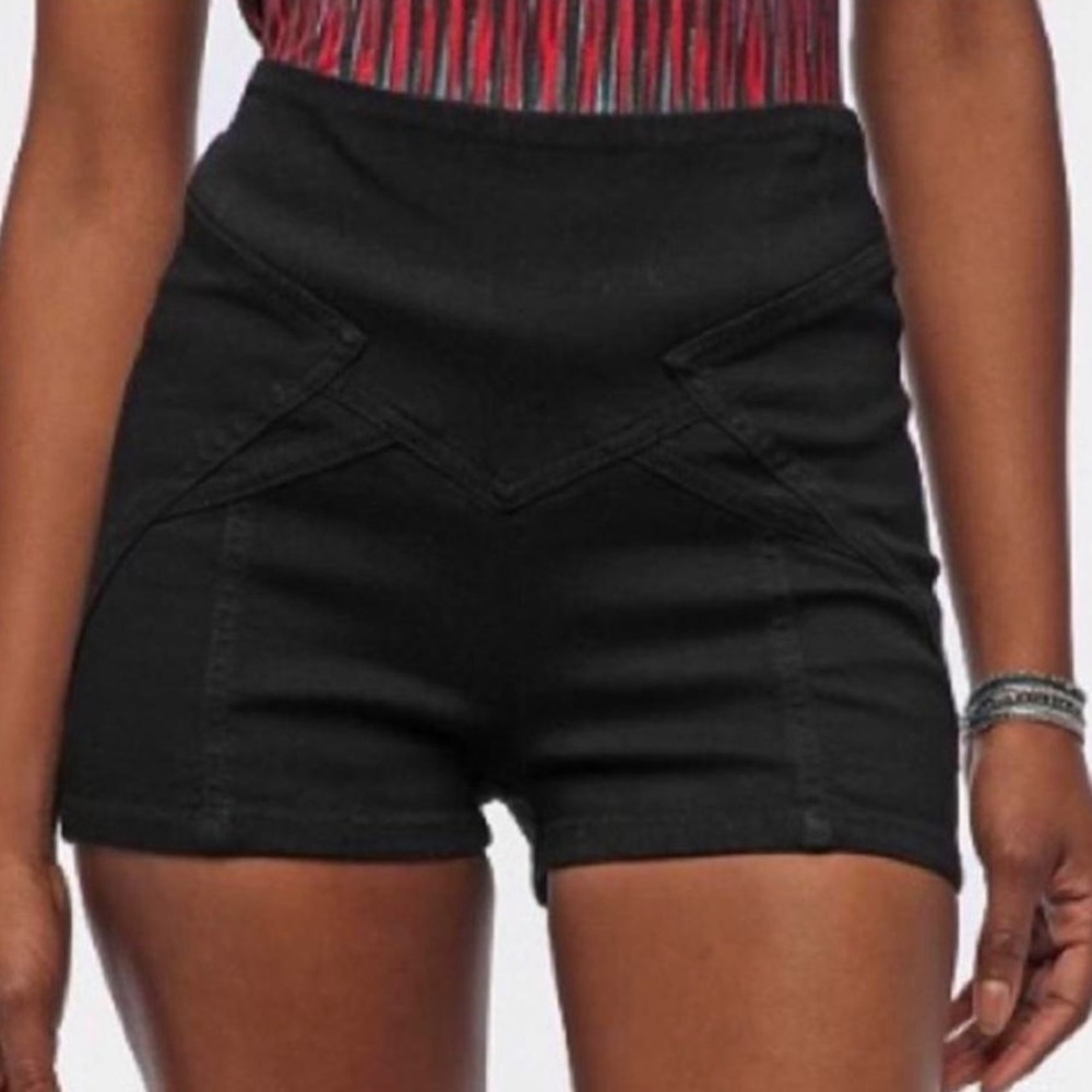 Silence + Noise Black High Waist Shorts